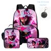 FORTNITE 3Pcs Cartoon School Set, Lightweight Backpack Front Pocket, Lunch & Pencil Case Kids 5-10, Free 3D Printed Keychain