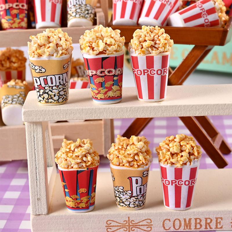 10Pcs 1:12 Dollhouse Miniature Simulation Bucket Popcorn Home Model Decor Toy Doll House Accessories