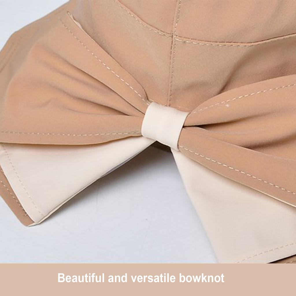 Women's Fashion Bowknot Big Brim Sun Visor Bucket Hat