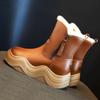 Winter Warm Snow Boots Women Fashion British Style Zipper Comfort Platform Ankle Boots Thick Sole Side Zipper High Top Snow Boot