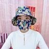Venkovní květinový vzor Anti-Uv krém na opalování Klobouk Dust Mask Klobouk Ochrana krku Ženy Muži Rybář Klobouk Čajová čepice