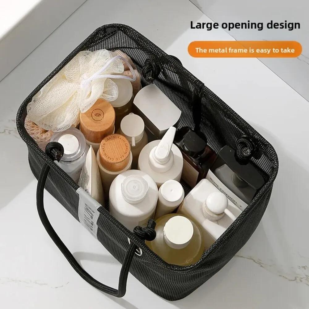1PC Cesto da bagno di grande capacità Rete drenante Borsa da bagno Portatile a mano Borsa da toilette da viaggio Cesto portaoggetti per bucato sporco