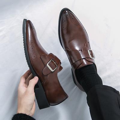 Luxuriöse Herrenschuhe Hochwertiges Leder Herrenschuhe Hochzeit Büro Brogue Derby Schuhe Große Größe Business Gesellschaftliche Slipper Ohne Schnürsenkel