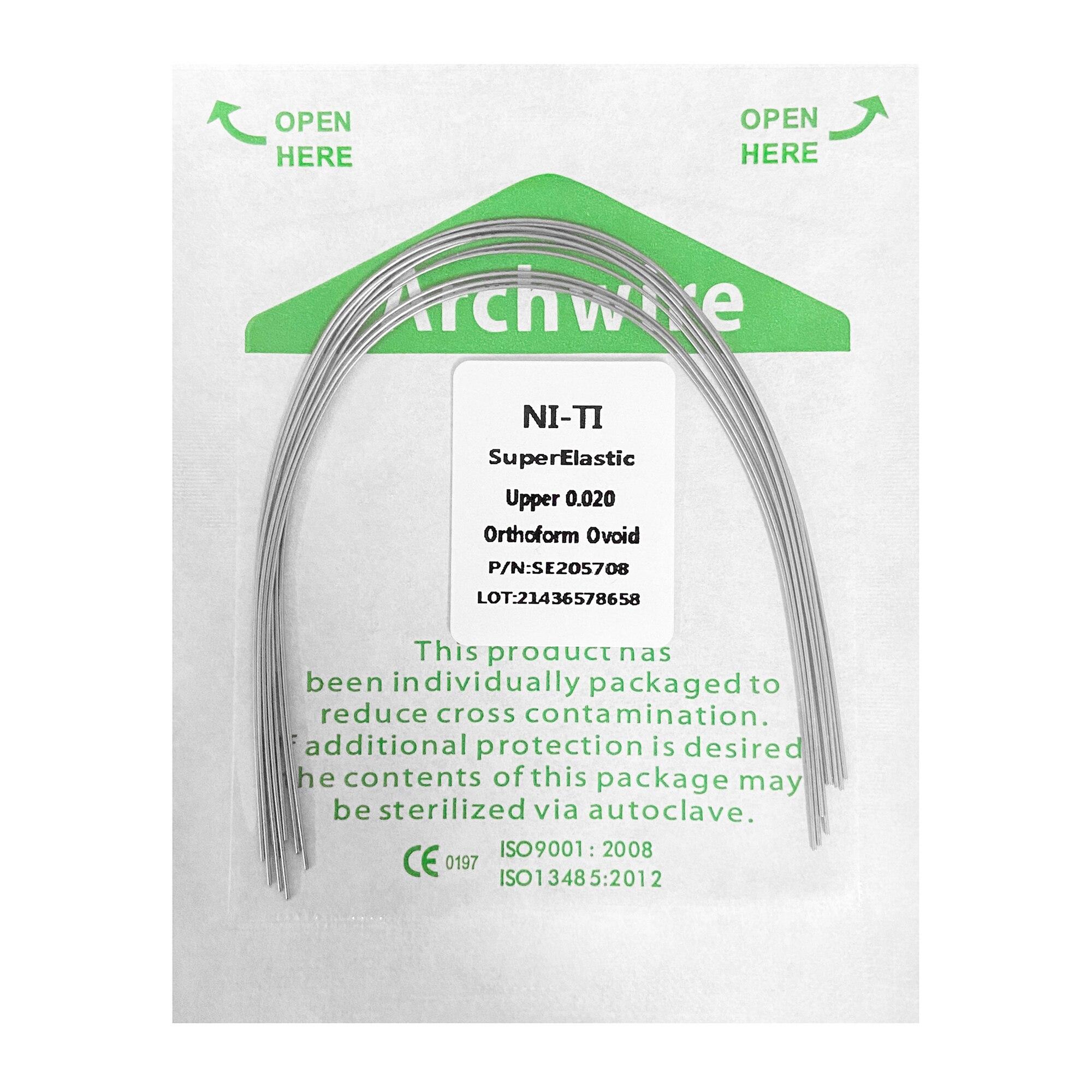 

10 шт./упак. ортодонтические стоматологические суперэластичные овоидные нити круглые/прямоугольные арочные проволоки стоматологические нити арочные проволоки Ovoid 020 Upper