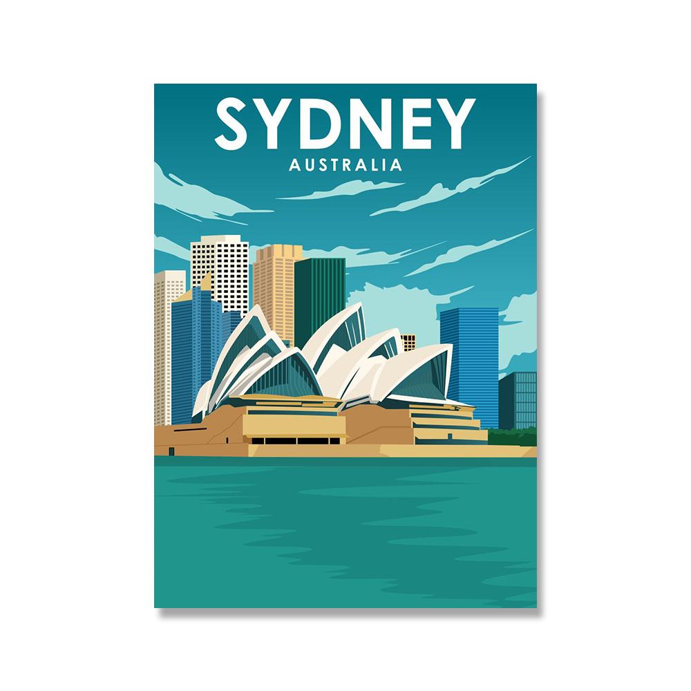 Venice Berlin Houston Travel Canvas Painting Sydney Wall Art Nordic Posters and Prints Wall Pictures for Living Room Decor