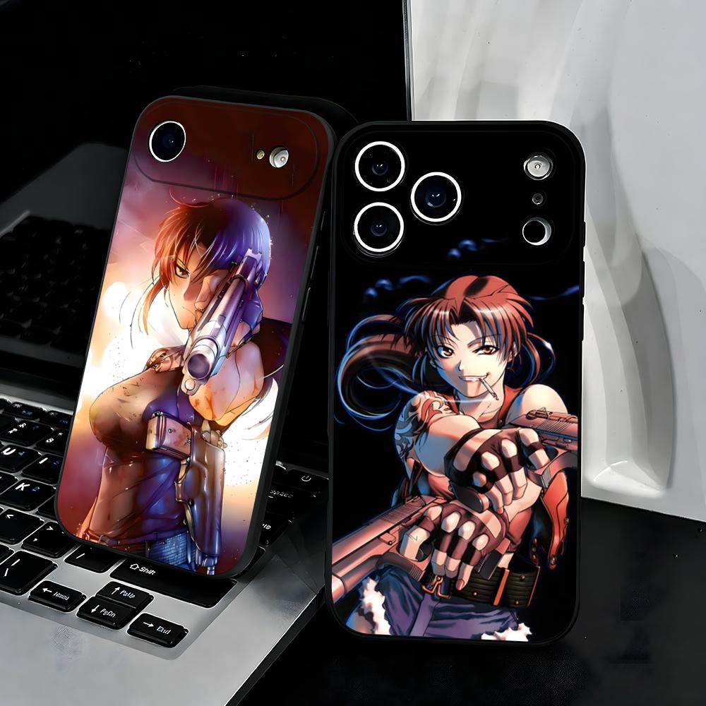Revy B-Black L-Lagoon Phone Case For IPhone 17 Air 16 E Pro Max 15 14 13 Mini 12 Pro 11 Max Plus Black Soft Shell