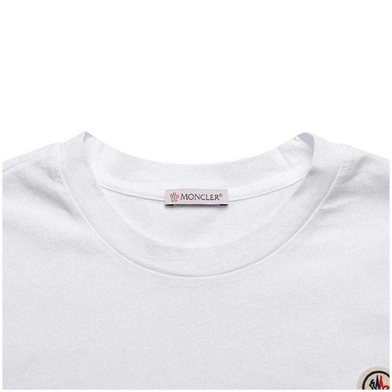 Moncler Cotton Logo Graphic Crew Neck Short Sleeve T-Shirt Men Tops White I10918C000648390T001