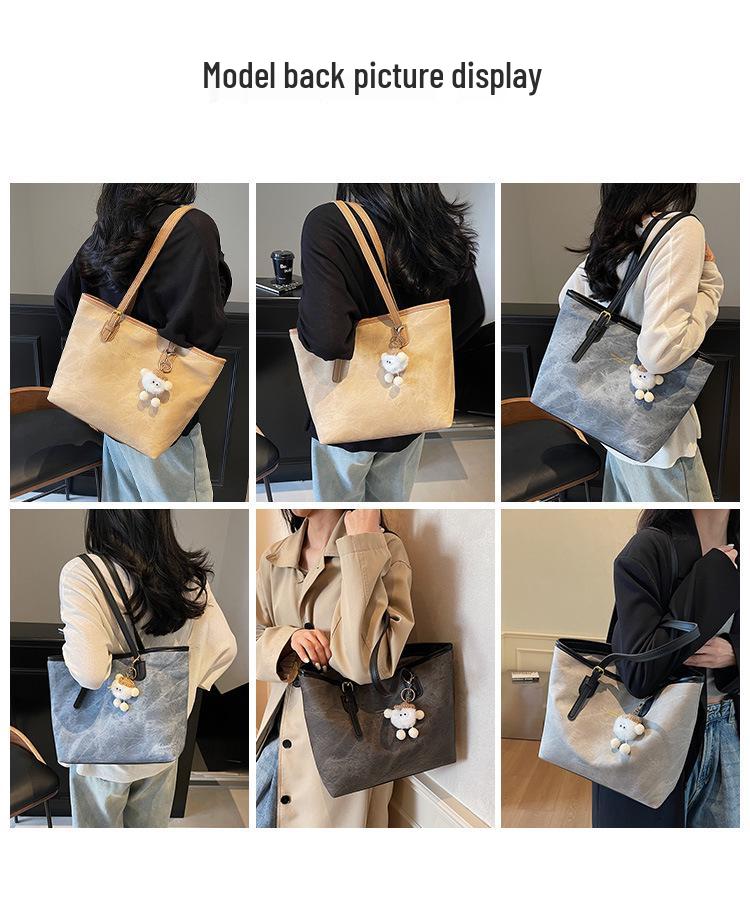 Zimní retro jednobarevná přívěsková taška - Velká kapacita, módní design přes jedno rameno pro ženy