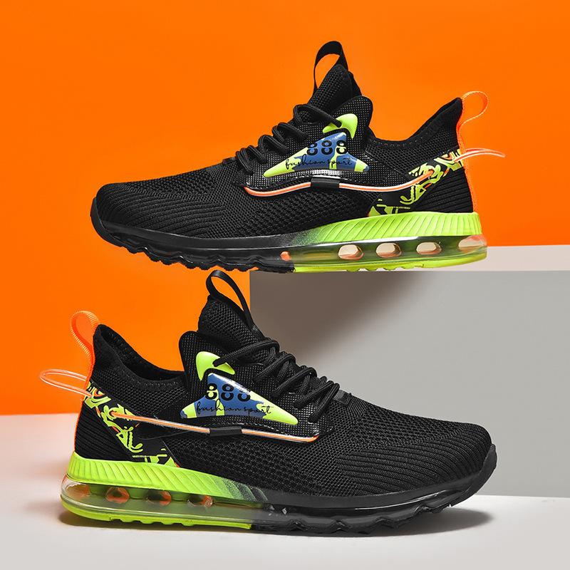 Large Size Sneakers Men's Summer Knitted Breathable Running Shoes New Fashion Air Cushion Mens