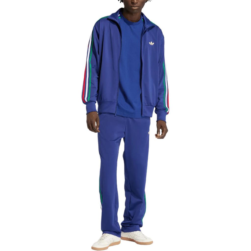 Adidas Originals Firebird Striped Embroidered Logo High Neck Zip Long Sleeve Jacket Men jackets KD3846