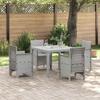 Garden Dining Set 5 pcs Light Gray Polypropylene