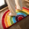 Half Round Faux Bathroom - Absorbent Non- Doormat for Entryway, Soft Carpet