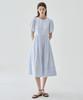 Deuloupisumeon Puff Sleeve Short Sleeve Long Dress [Sky Blue]