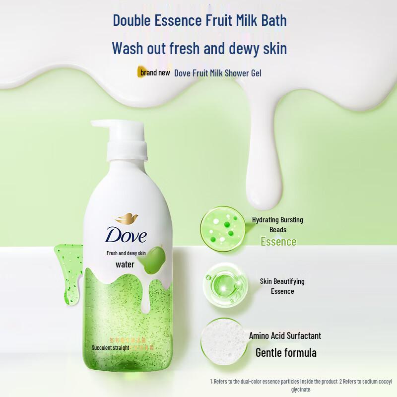 DOVE Essence Fruit Milk Moisturizing Body Wash, Succulent Grapefruit