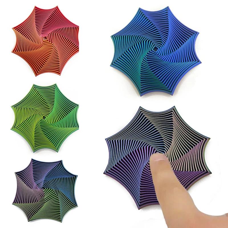 8.5Cm Octagonal Whirling Spiral Fidget Toy Colorful Sensory Relax Antistress Fidget Toy For Adhd/Autism Stress & Anxiety Relief
