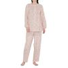 Gunze HOT MAGIC Double Warm Long Sleeve Pants Elastic Sleeve and Leg Soft Size L Women's Pajamas, (with Holes), Quilted, Cream, TG4165,