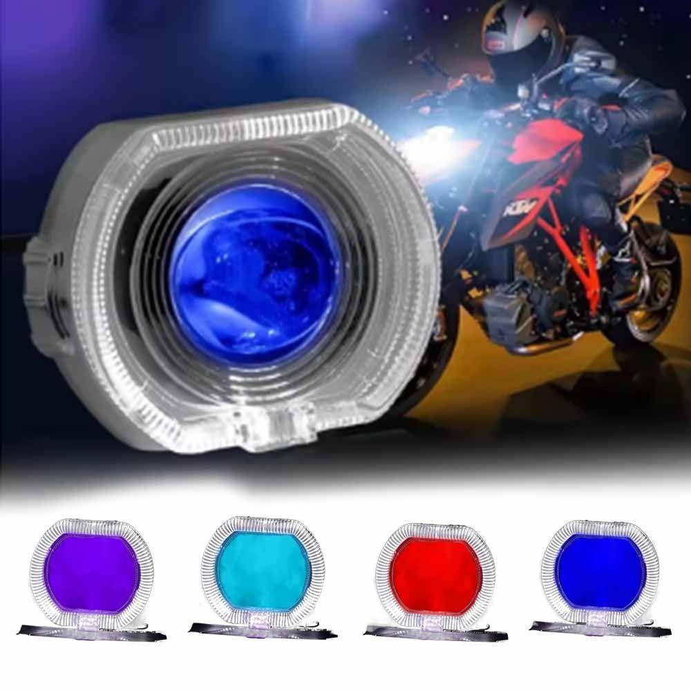 2.5inch Car Motorcycle Headlight Waterproof Driving Fog Lamp DRL Dual Halo Lamp  Electric Bike