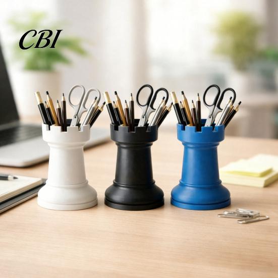Makeup Brush Organizer Chess Pen Holder, Organizer, Minimalist Desk Decor, Multifunctional for Small Vase Dried Flowers Pens Brushes Flowers, Creative