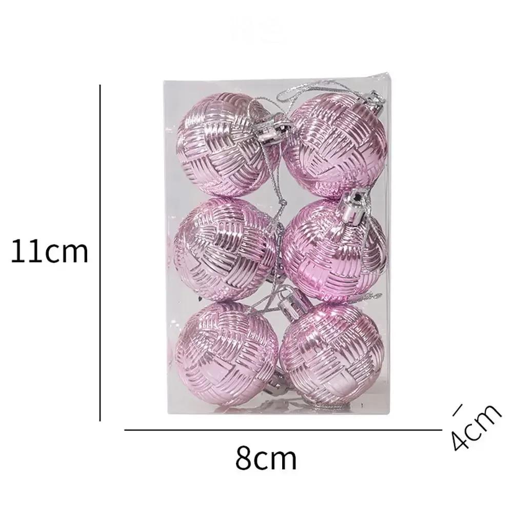 6pcs/Set 4CM Christmas Ball Ornaments Set Plastics Christmas Tree Pendant Decoration Merry Christmas Decoration Accessories