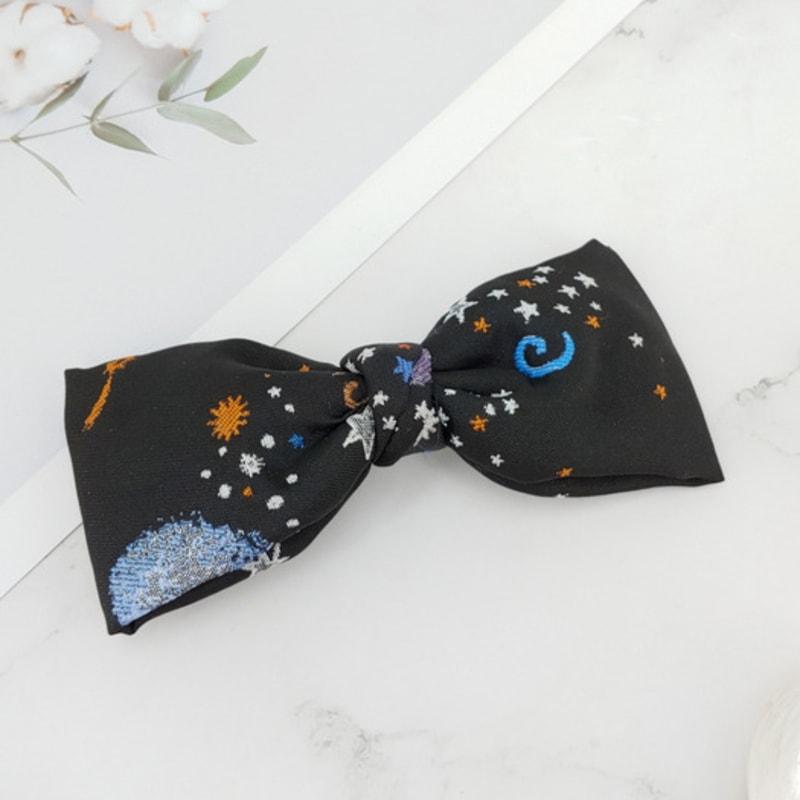 MAIA Milky Way Star Jacquard Hair Ribbon Pin - Blue