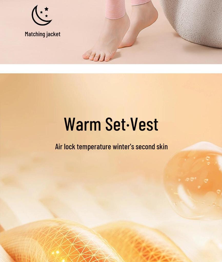 Damen Thermoweste mit Plus Samt - Warme Seiden-Basisschicht mit Brustpolster für Teenager