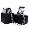 Metal Wrist & Ankle Cuff Chrome Plated Stainless Steel Wrist Cuff Anklet Metal Restraint Gear for Bondage Play Adult Sex Toys