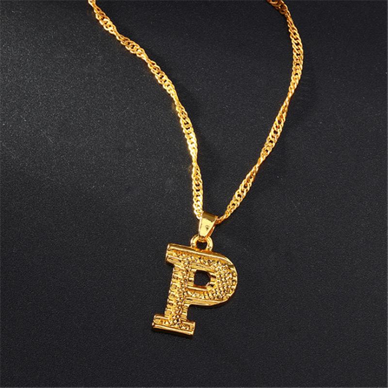 26 Alphabet Gold Plated Pendant Necklace Accessories Initial Necklace For Women Dainty Gold Letter A-Z Pendant