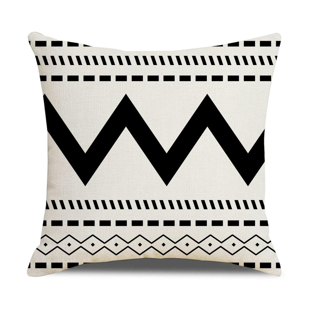 Simple Household Items Letter Geometric Print Square Pillowcase Car Cushion Sofa Pillowcase