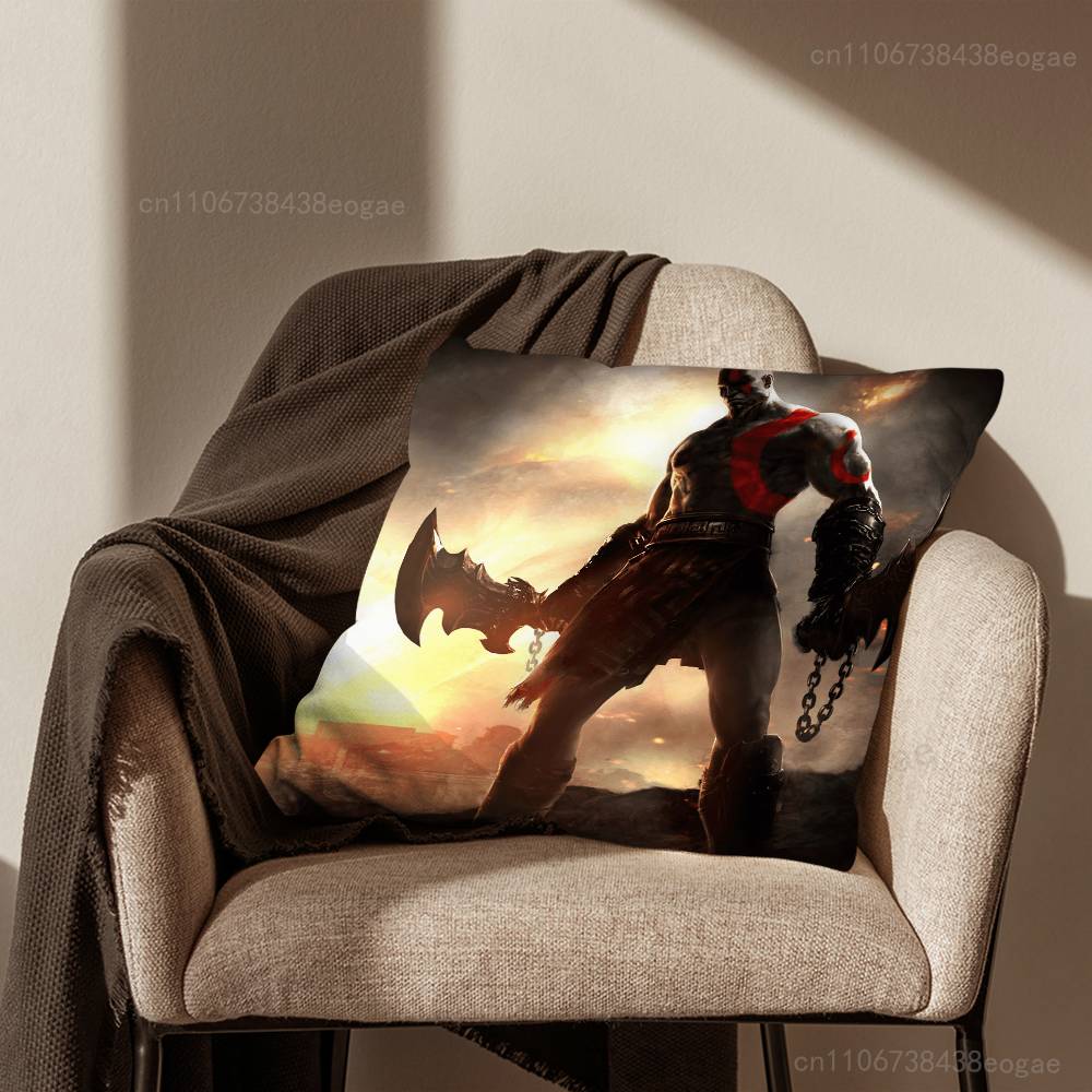 Funda de Cojín Decorativa Genial del Juego G-God OF W-War Para 45x45cm,55x55cm,30x30cm Para Decoración de Dormitorio en Casa y Protector