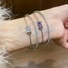 Korean Zircon Round Open Bangle - Elegant and Versatile Women's Jewelry
