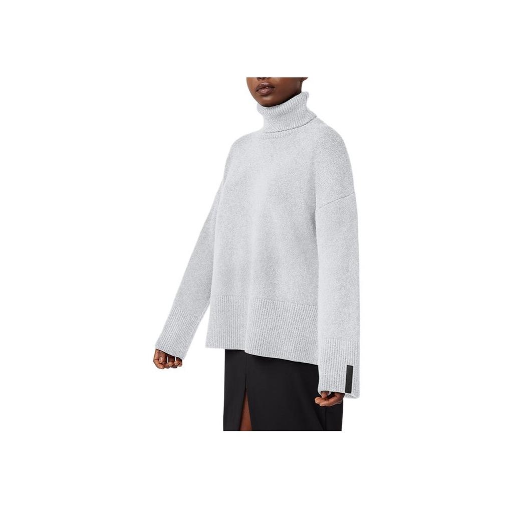 Canada Goose Copal Series Loose Solid Color High Neck Pullover Long Sleeve Sweater Women sweater Silver-Birch 4840W-1633