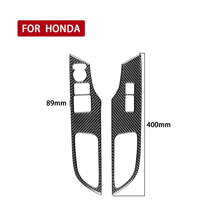 Real Carbon Fiber Car Accessories Window Lifting Panel Modified Cover Soft Sticker For Honda Accord 9th Gen 2014 2015 2016 2017
