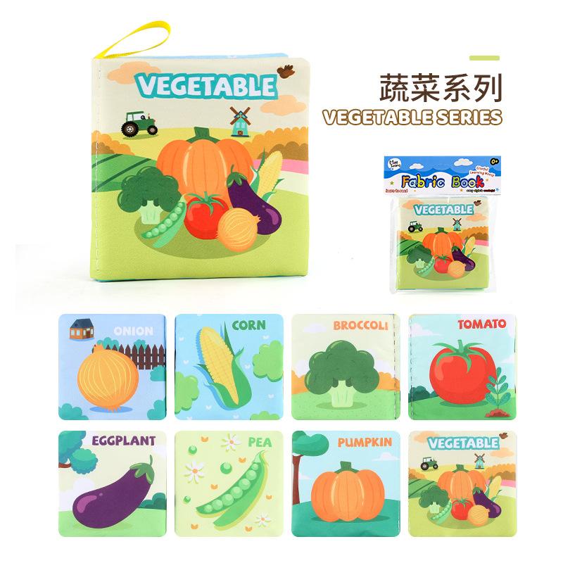 

Three-Dimensional Baby Cloth Book Early Education Toy 4 Pages 8 Sides Palm Book Forest Animals English Cognition Baby Cloth Book