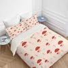 Red Cartoon Mushroom Three-Piece Quilt Cover Digital Printing Bedding Set Bed Cover