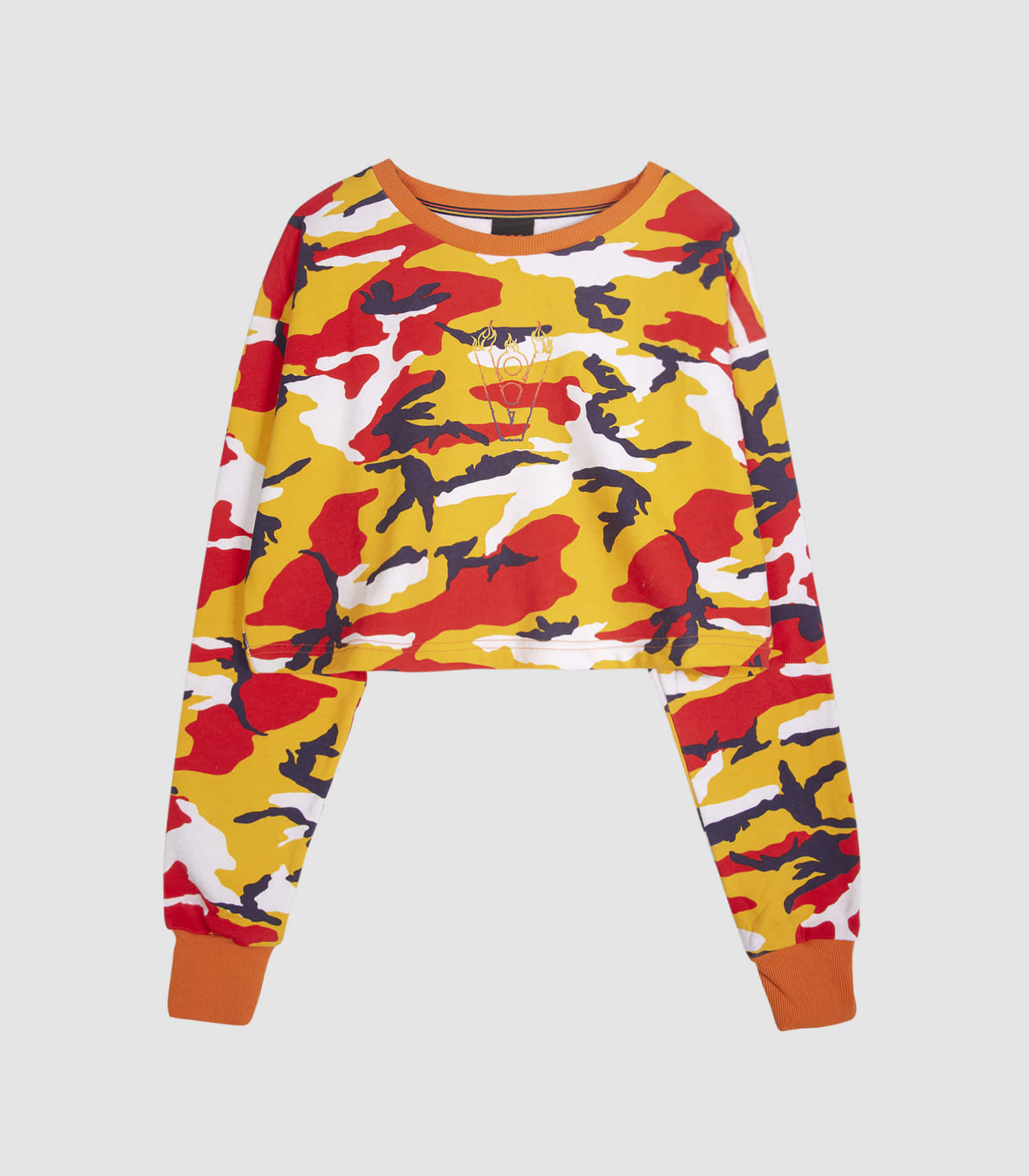 Vibrate Blaze Logo Crop Top (Camo) Camo/L