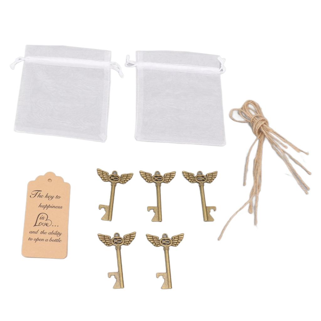 Nyckel Flasköppnare Vintage DIY Utsökt Elegant Änglavinge Nyckel Flasköppnare Bröllopsgåvor med