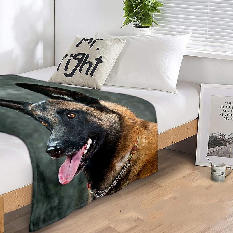 1PC Dog cute printed blanket, all season lightweight home office outdoor nap multifunctional blanket A9