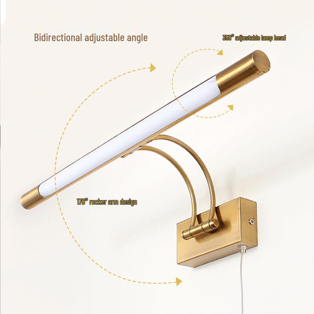 Wantu LED Adjustable American-Style Vanity Light: Waterproof Bathroom Mirror Makeup Fill Light with Swing Arm