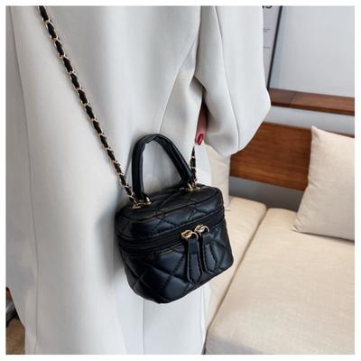 Modedesigner Pu Leder Damen Handtaschen Kette Casual Damen Tote Weibliche Schwarz Eimer Frauen Schulter Umhängetasche
