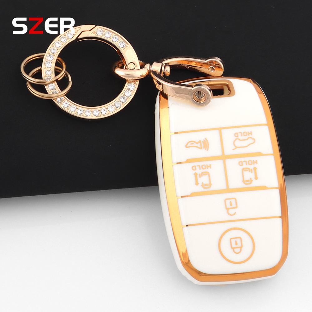 6 Button New Tpu Car Smart Key Case Shell Fob Holder Keychain Protector For Kia Sedona Grand Carnival Sorento L580 Accessories