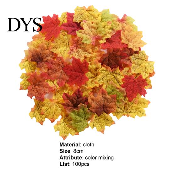 Simulationsblatt 100 Stück/Beutel Künstliche Ahornblätter Charmantes Feine Textur Stoff Halloween Künstliche Pflanze Herbst Realistisches Kunstwerk für Hochzeit Simuliert