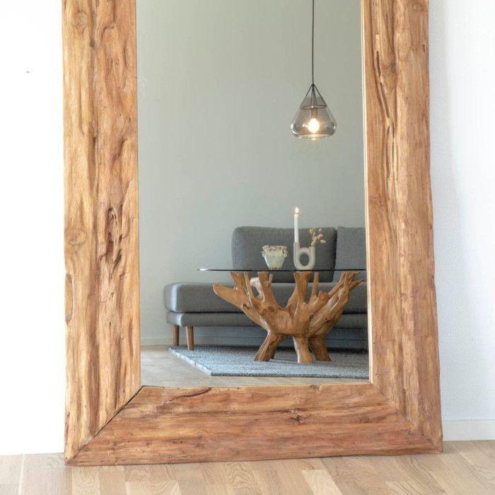 Miroir antique en teck 101 x 180 cm