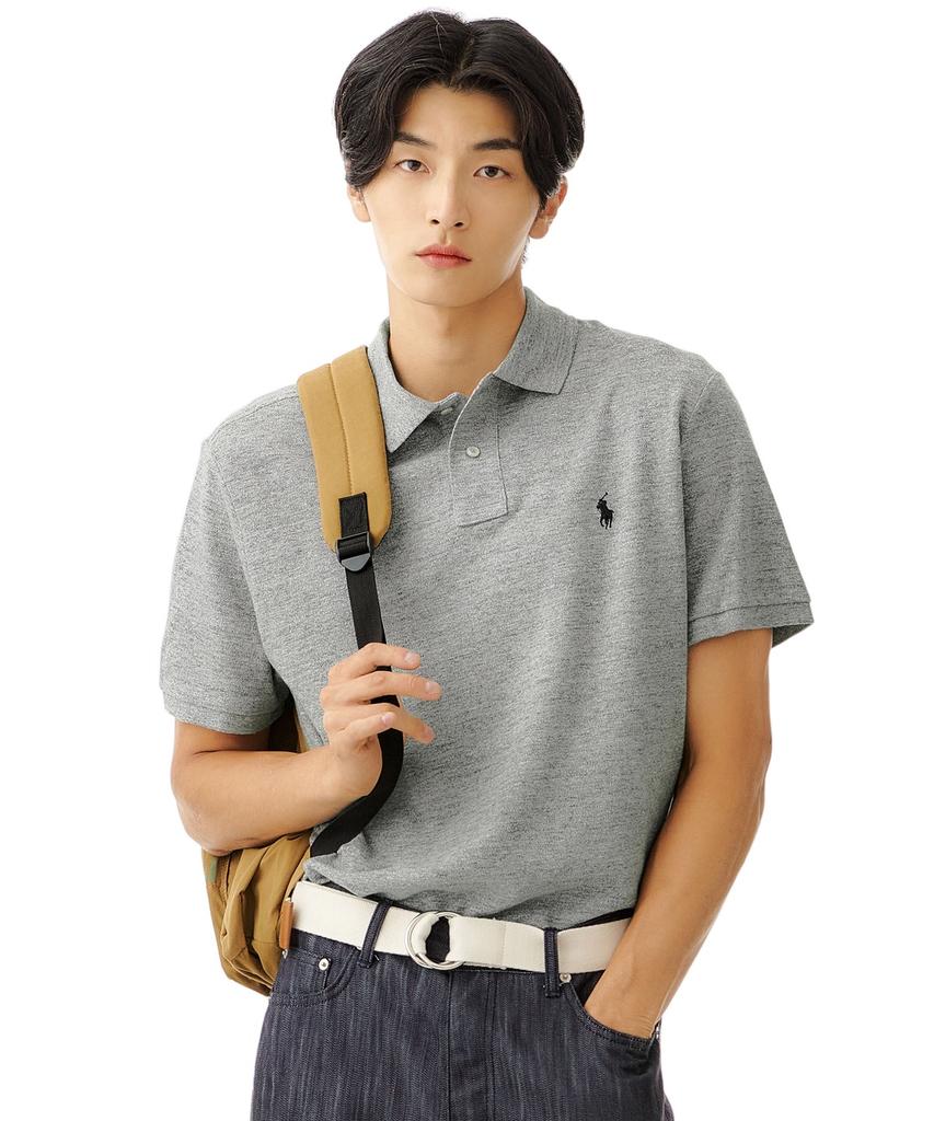 POLO RALPH LAUREN Custom Slim Fit Mesh Polo Shirt - Grey