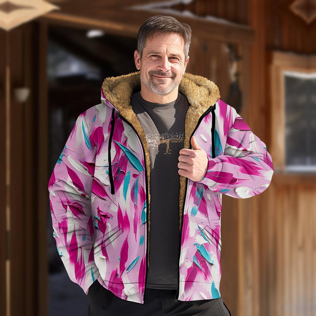 Men's Print Jacket Men's Spring And Autumn Casual Trend Zipper Hooded Jacket