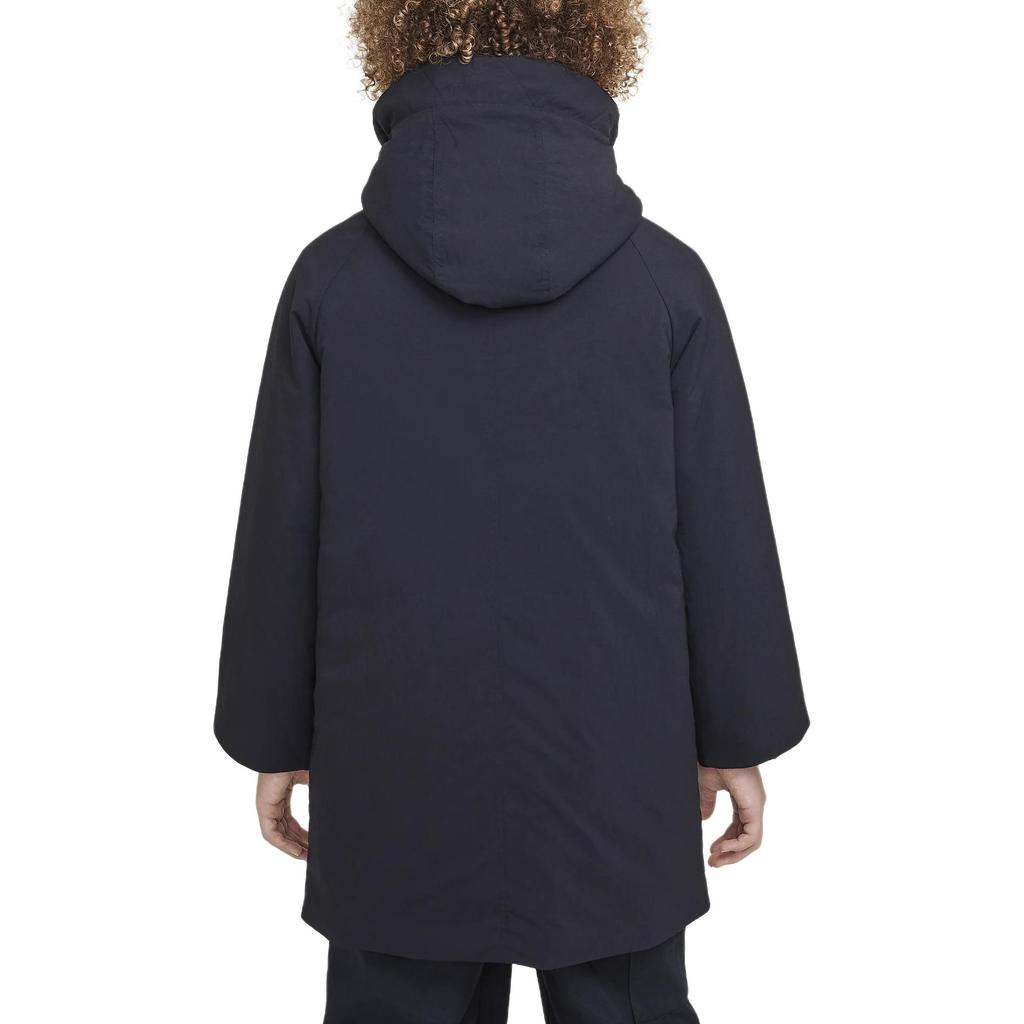 Nike Sportswear Metro Ground Solid Color Fashion Versatile Comfortable Coat Kids Coats Black White FV8040-010