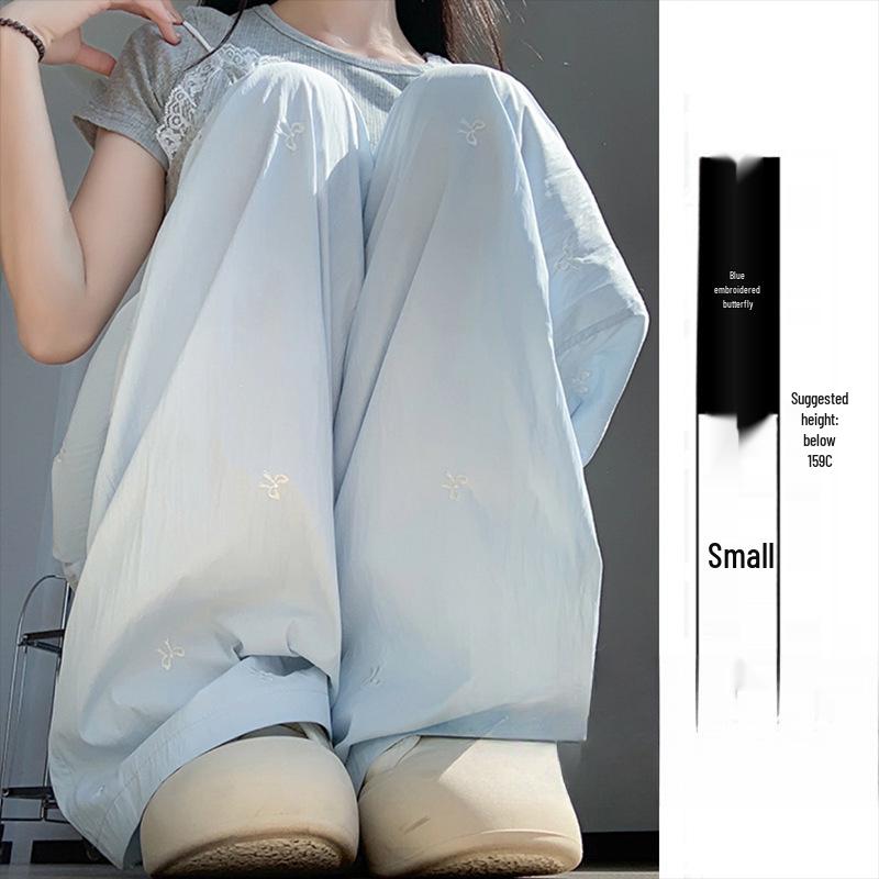 

Women s Pink Bowknot Yamamoto Embroidered Wide-Leg Pants: Spring/Summer 2026 Collection S for 80-95 jin
