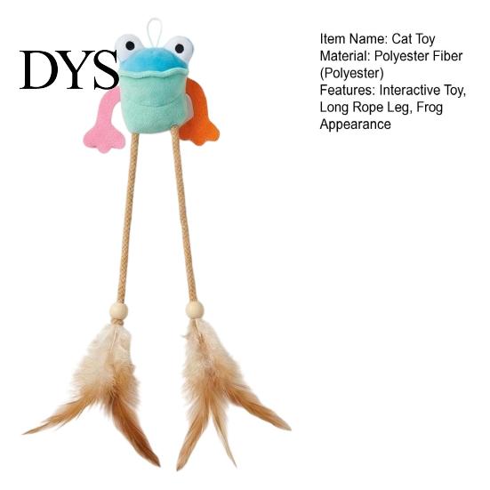 Fun Kitten Gift for Pet Owners Plush Frog Cat Toy, Interactive Toy with Bell And Feathers, Supplies Playtime Woven Rope Long Leg Frog, Chew