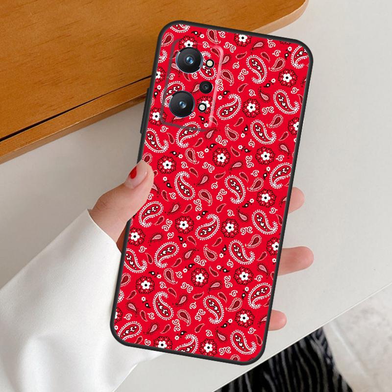 Red Bandana Paisley For Realme 15 GT7 Pro GT6 10 11 12 13 14 Pro Plus C65 C67 C63 C61 C51 C53 C35 C75 C55 Case