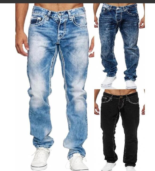 Europäische und amerikanische gerade geschnittene Herrenjeans Neue Herrenjeans