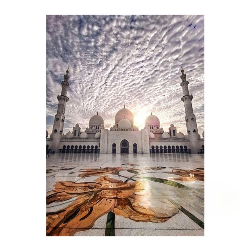 Retro Islamische Kalligraphie Allahu Akbar Kaaba Heiliger Ort Moschee Kunst Poster Leinwand Malerei Wand Druck Bilder Room Home Decor